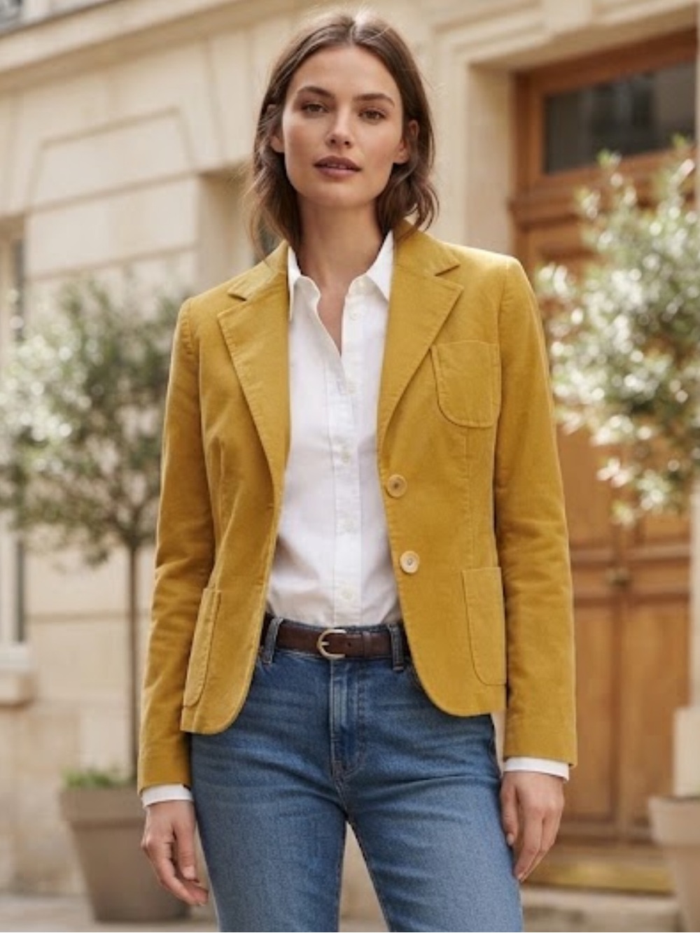 Club Monaco Vintage Mustard Yellow Corduroy Blazer Jacket